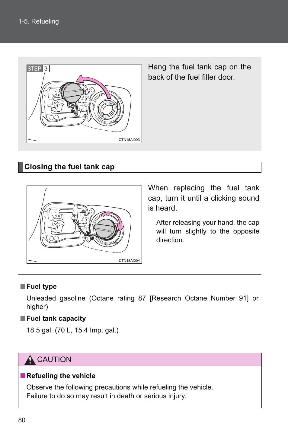 TOYOTA 2011 Camry User Manual | Page 108 / 573