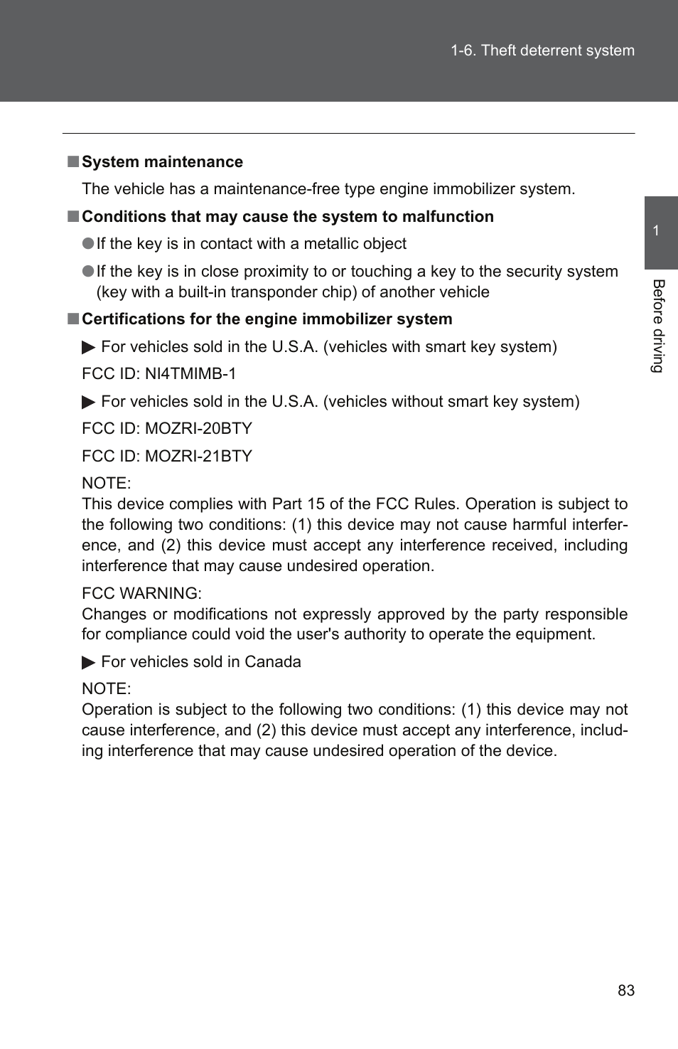 TOYOTA 2011 Camry User Manual | Page 111 / 573