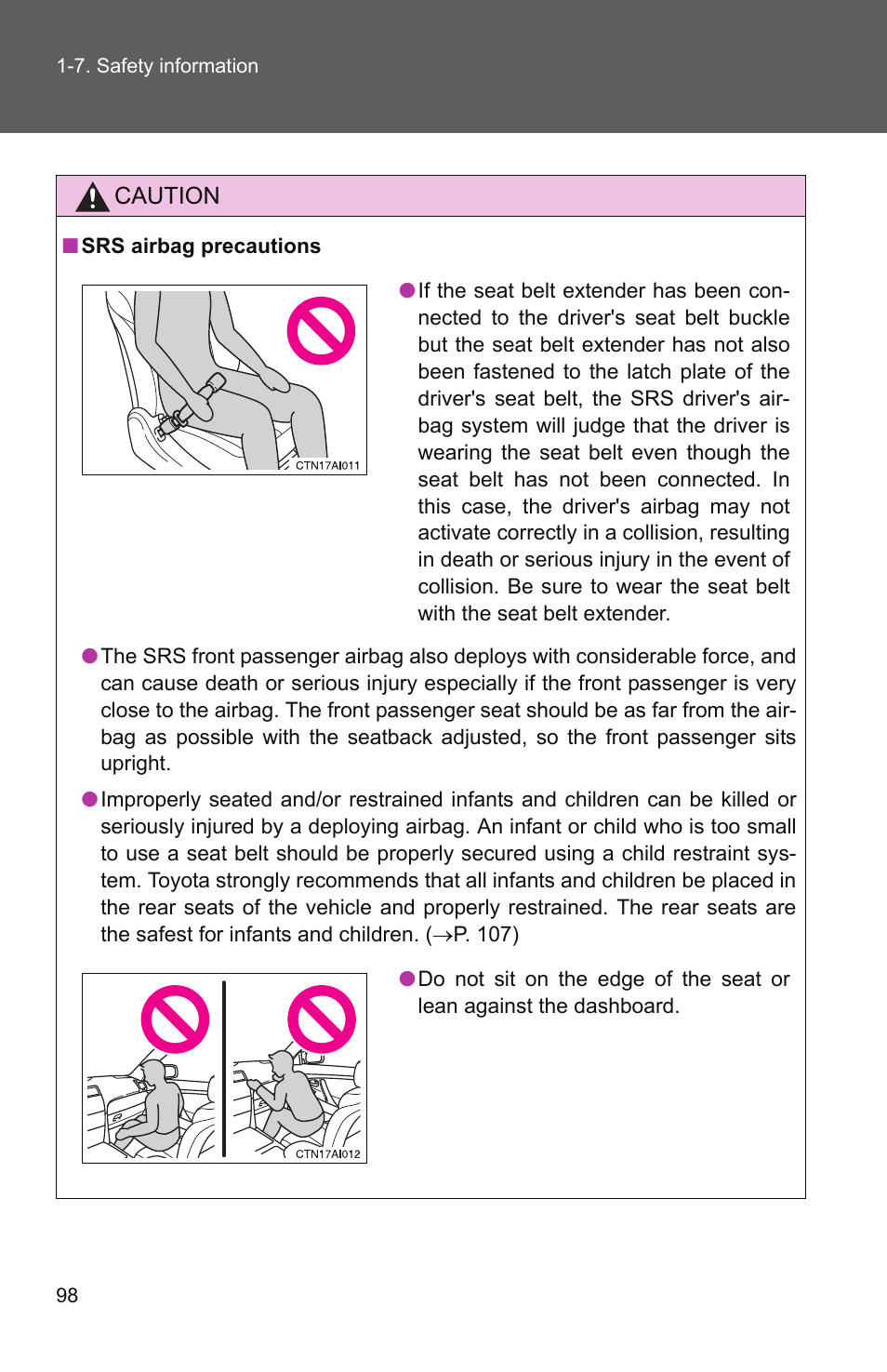 TOYOTA 2011 Camry User Manual | Page 126 / 573