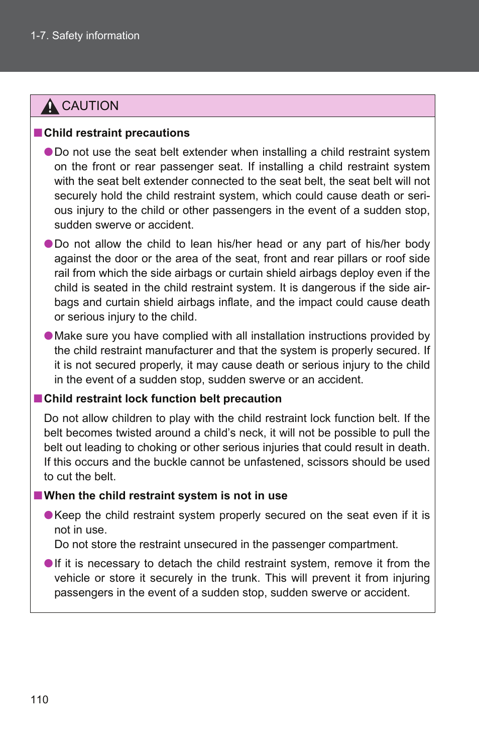 TOYOTA 2011 Camry User Manual | Page 138 / 573