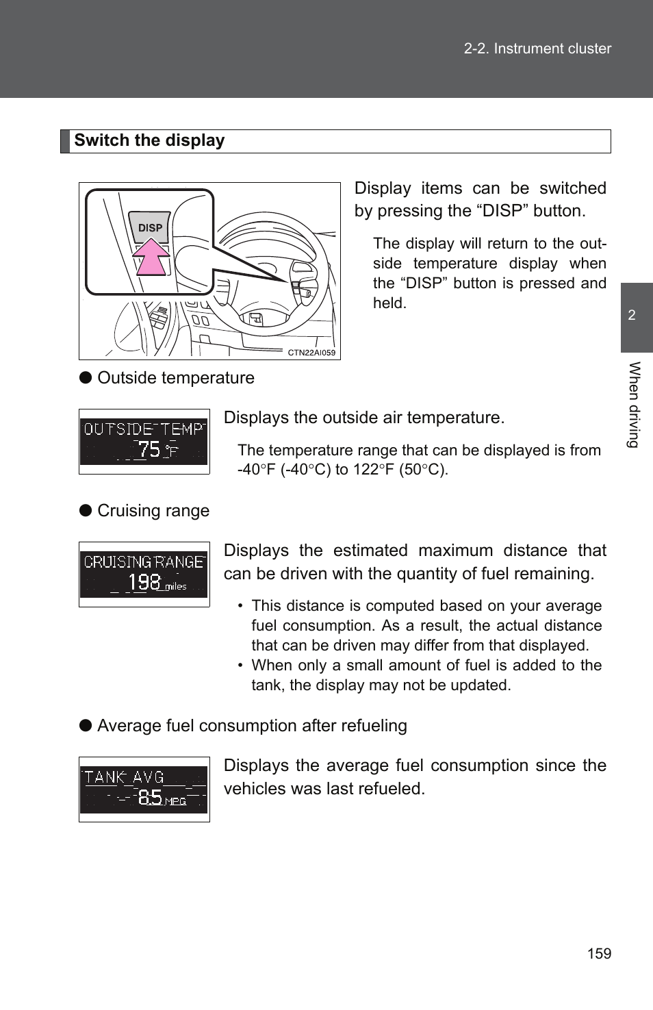 TOYOTA 2011 Camry User Manual | Page 186 / 573