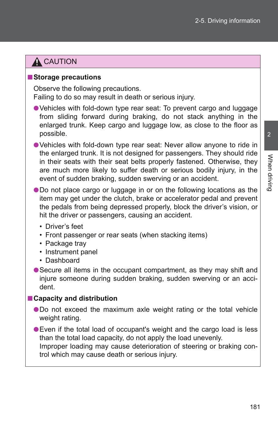TOYOTA 2011 Camry User Manual | Page 208 / 573