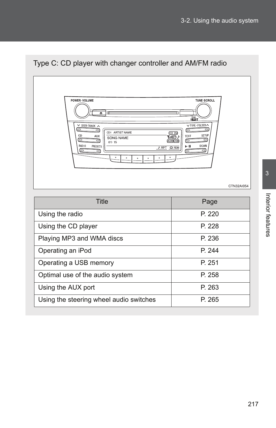 TOYOTA 2011 Camry User Manual | Page 242 / 573