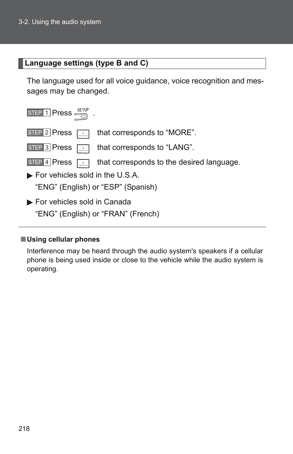 TOYOTA 2011 Camry User Manual | Page 243 / 573