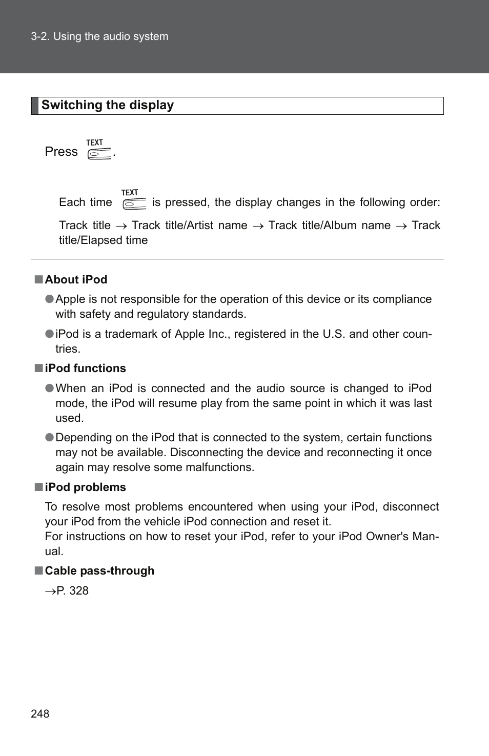 TOYOTA 2011 Camry User Manual | Page 273 / 573