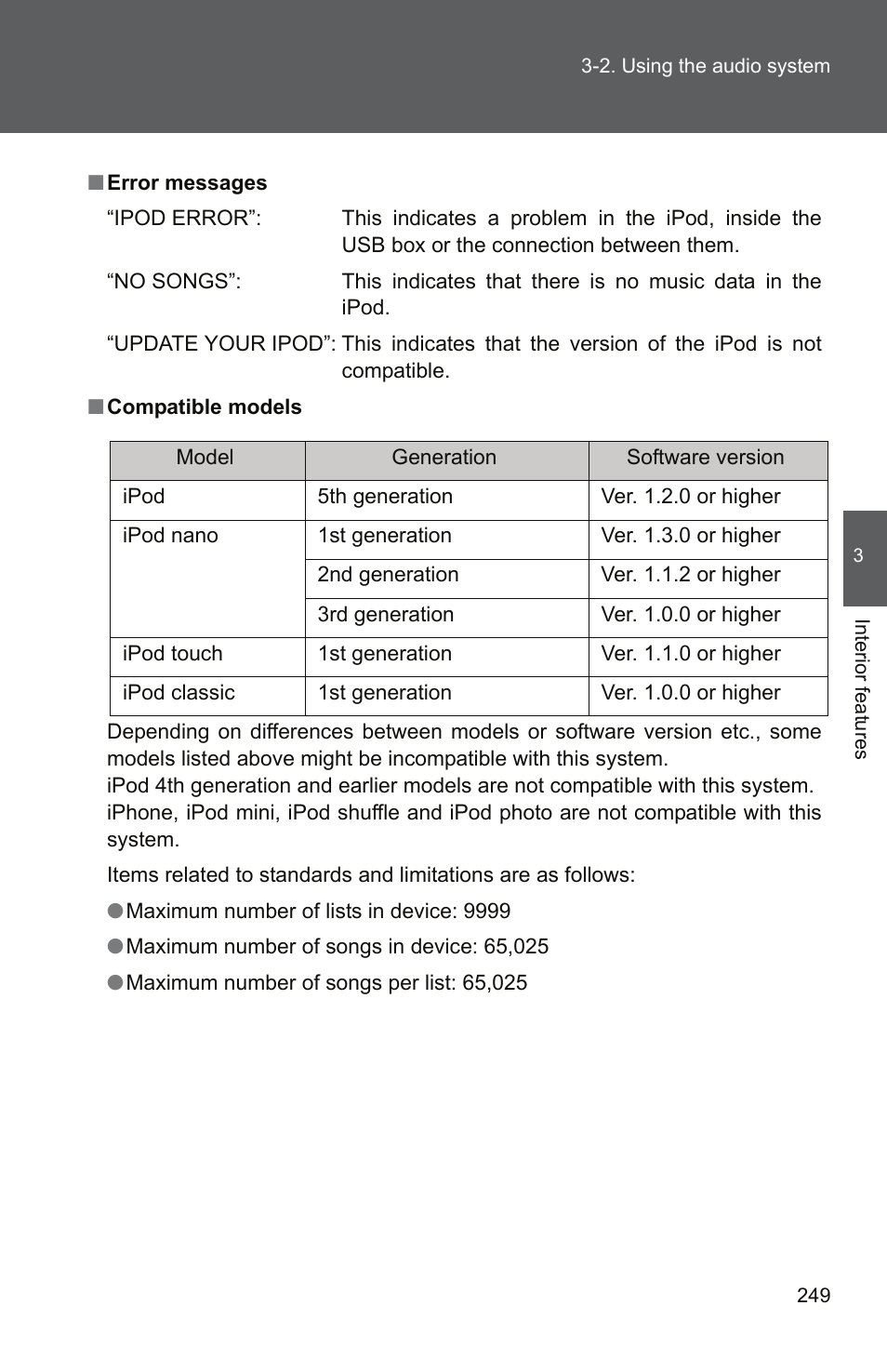 TOYOTA 2011 Camry User Manual | Page 274 / 573