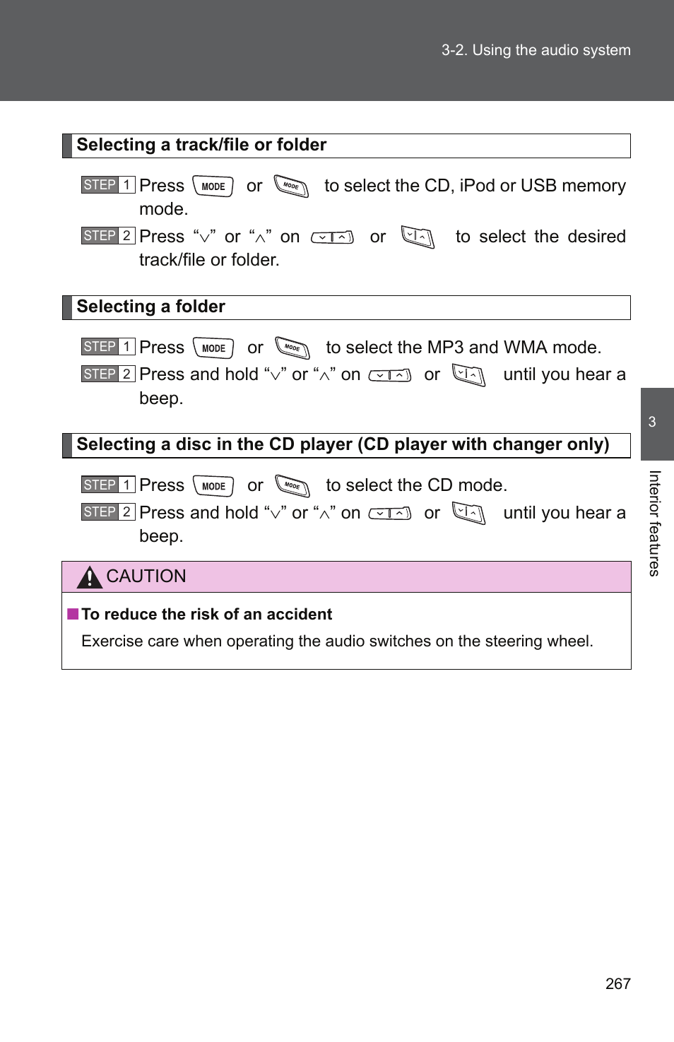 TOYOTA 2011 Camry User Manual | Page 292 / 573