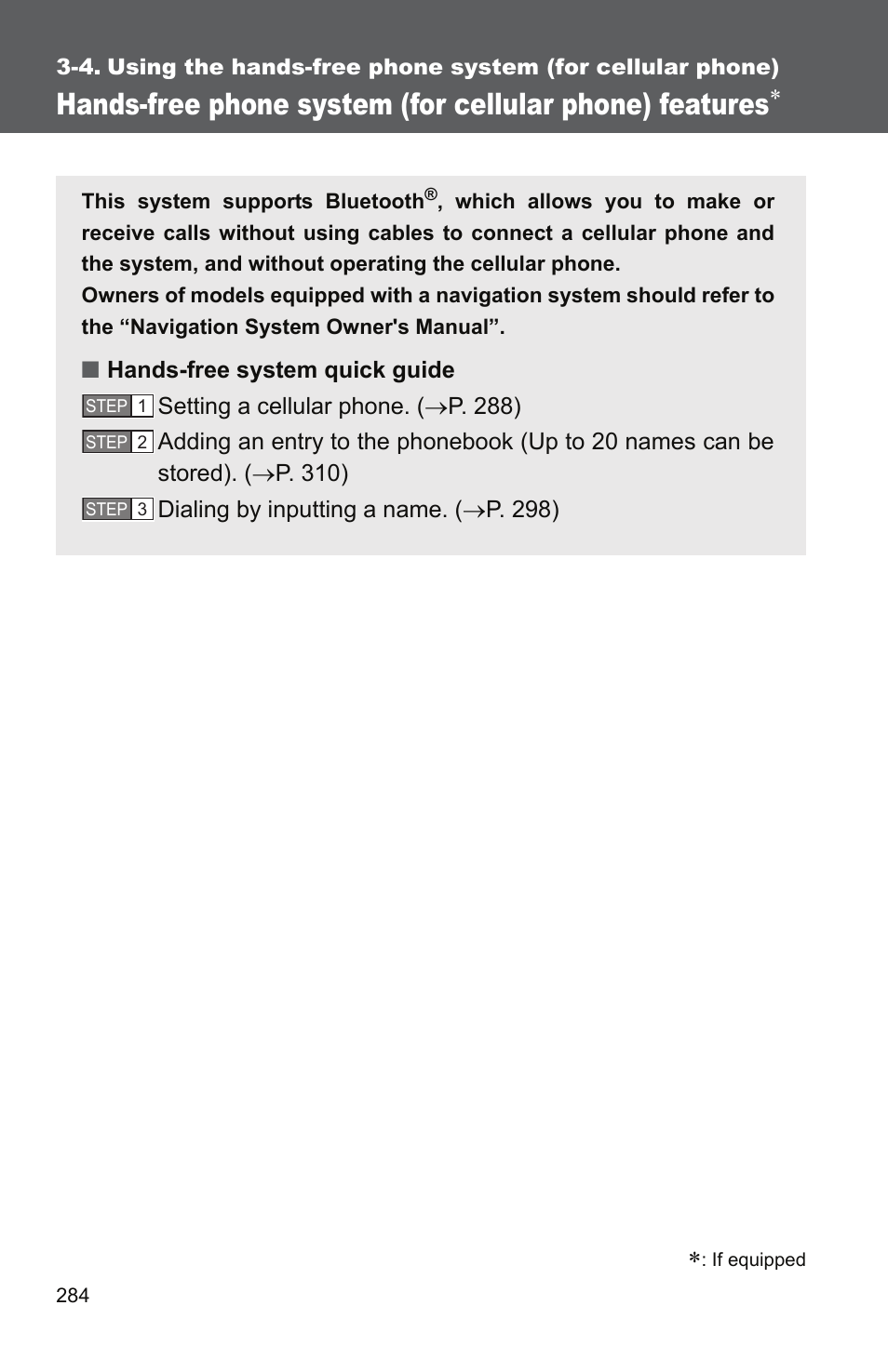 TOYOTA 2011 Camry User Manual | Page 309 / 573