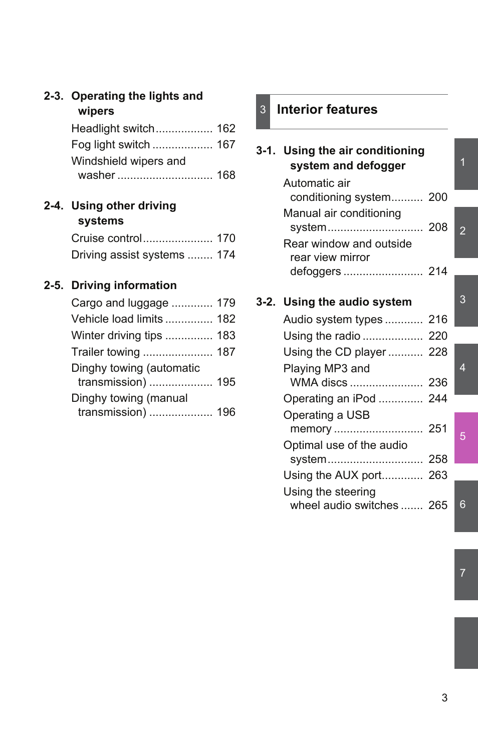 Interior features | TOYOTA 2011 Camry User Manual | Page 31 / 573