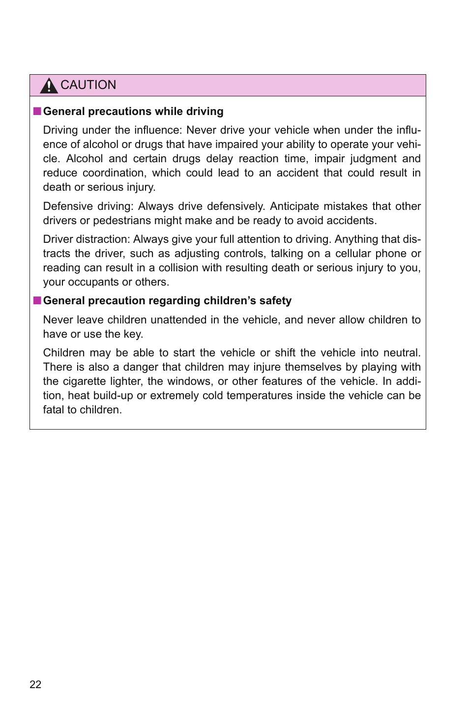 TOYOTA 2011 Camry User Manual | Page 38 / 573