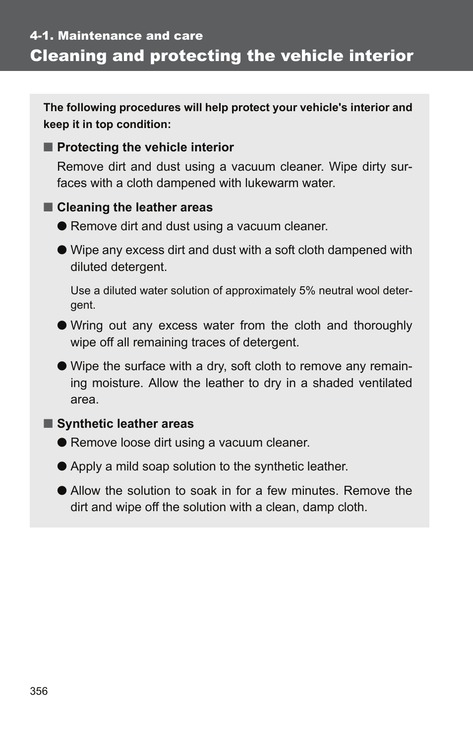 Cleaning and protecting the vehicle interior | TOYOTA 2011 Camry User Manual | Page 380 / 573