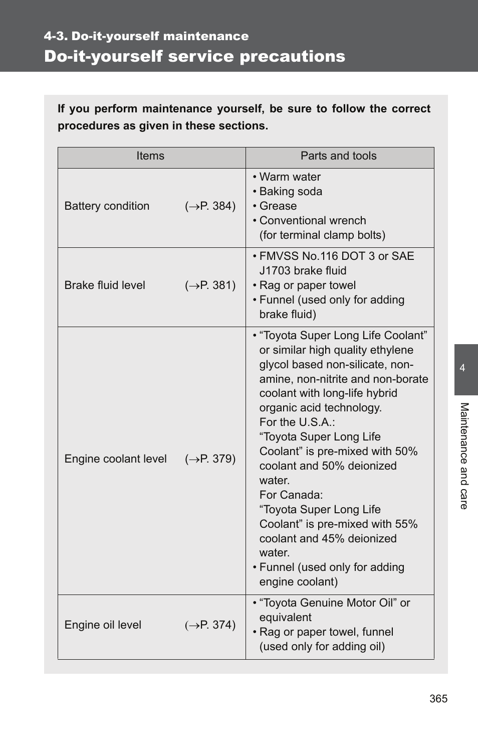 3. do-it-yourself maintenance, Do-it-yourself service precautions | TOYOTA 2011 Camry User Manual | Page 390 / 573