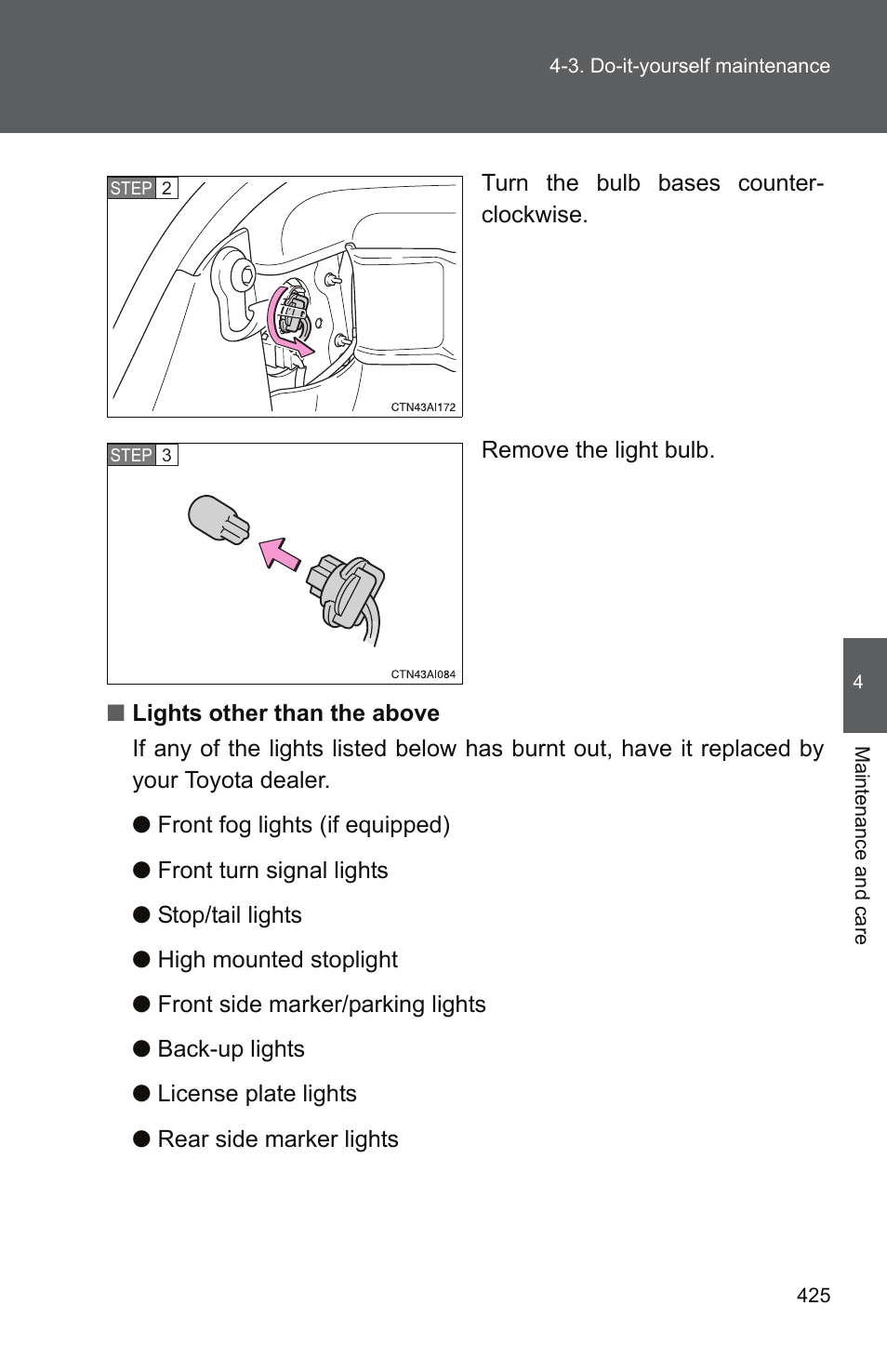 TOYOTA 2011 Camry User Manual | Page 450 / 573