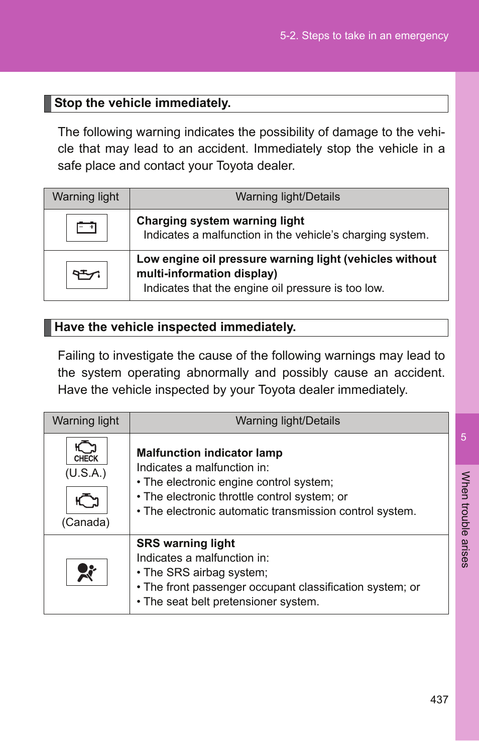 TOYOTA 2011 Camry User Manual | Page 461 / 573