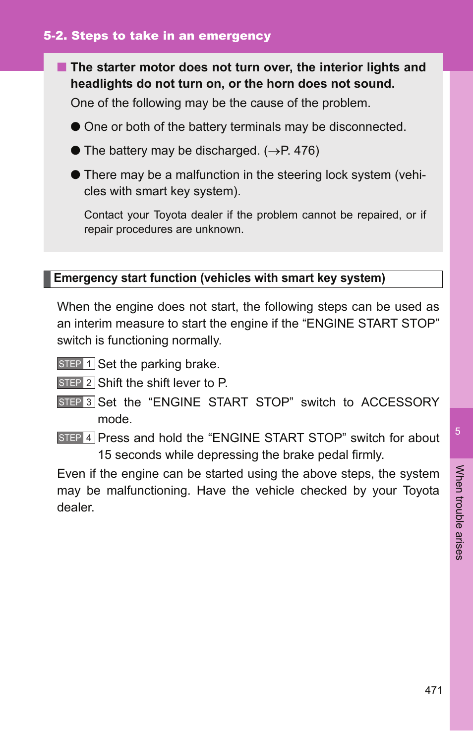 TOYOTA 2011 Camry User Manual | Page 495 / 573