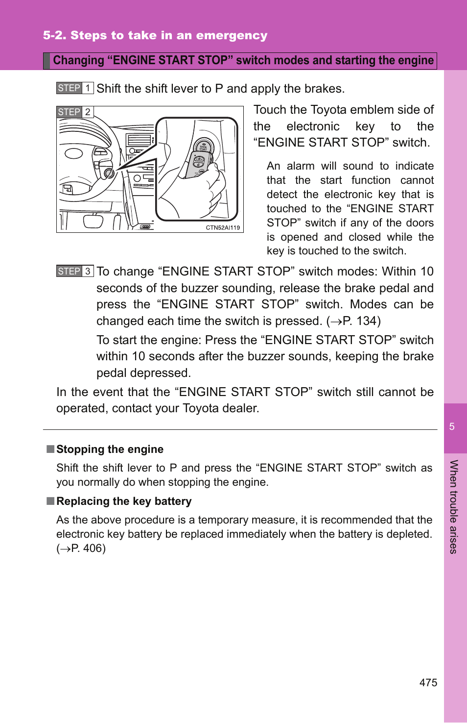 TOYOTA 2011 Camry User Manual | Page 499 / 573