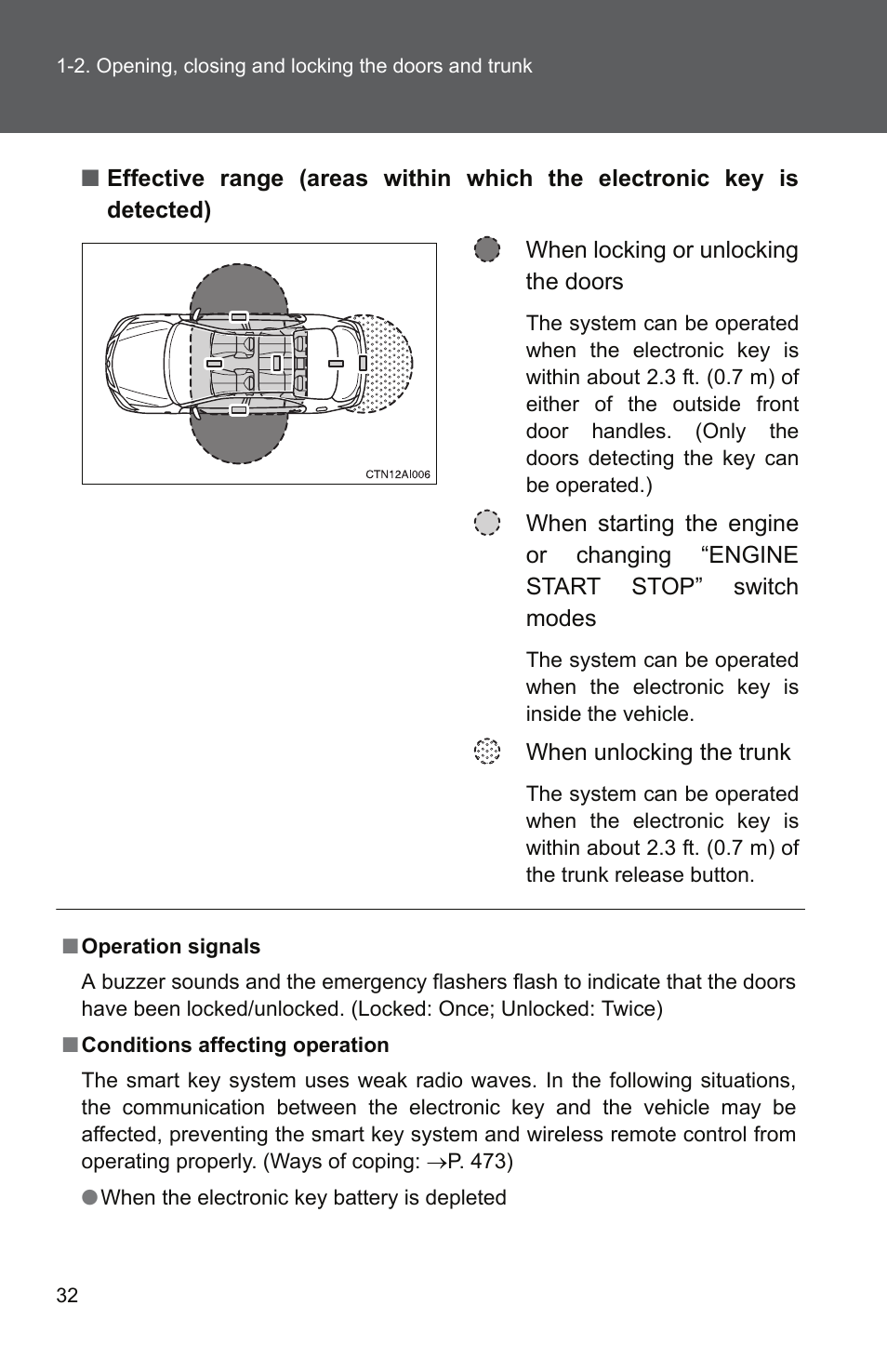 TOYOTA 2011 Camry User Manual | Page 60 / 573