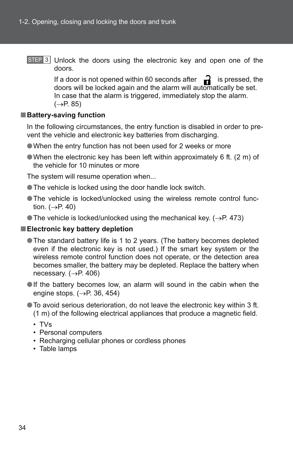 TOYOTA 2011 Camry User Manual | Page 62 / 573