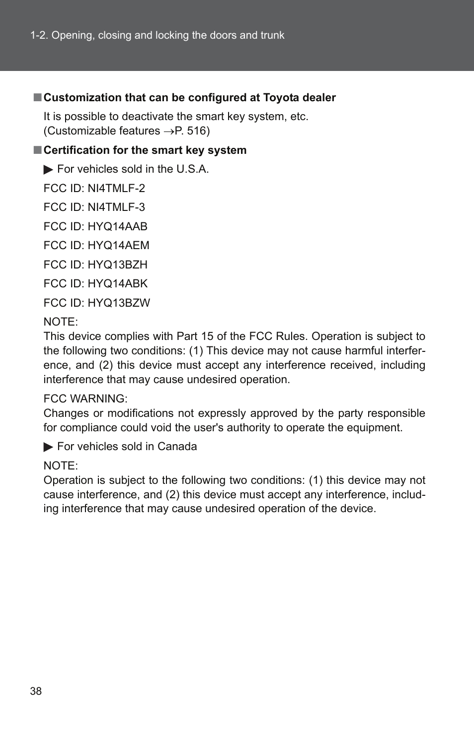 TOYOTA 2011 Camry User Manual | Page 66 / 573