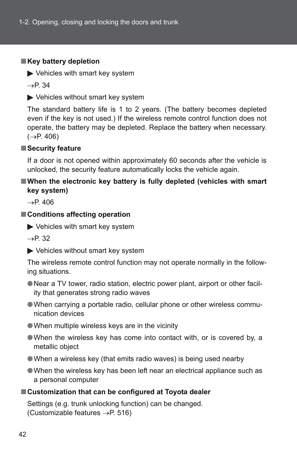 TOYOTA 2011 Camry User Manual | Page 70 / 573