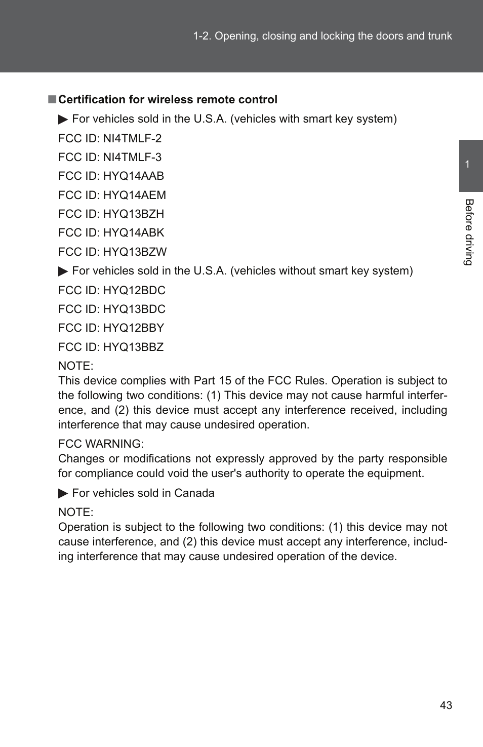 TOYOTA 2011 Camry User Manual | Page 71 / 573