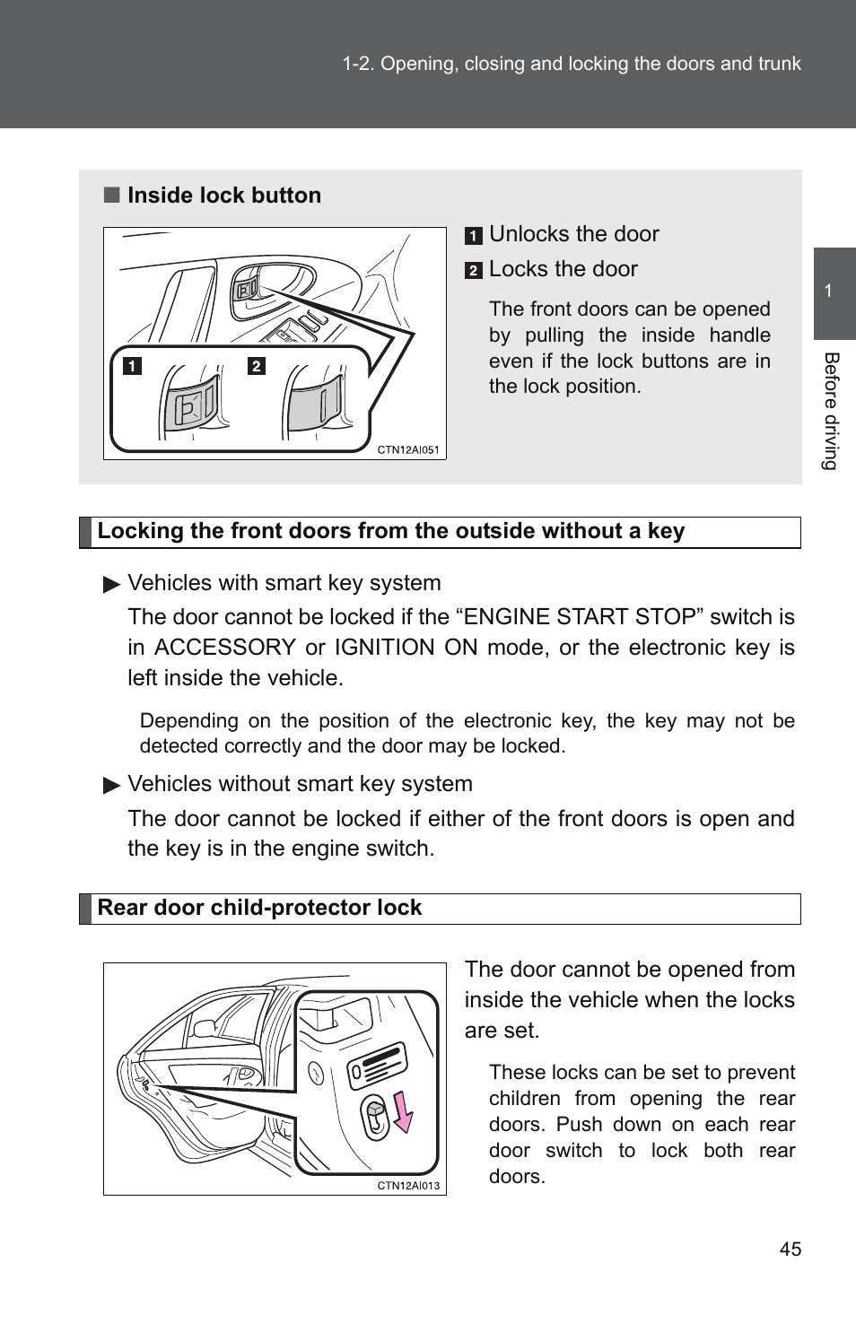 TOYOTA 2011 Camry User Manual | Page 73 / 573