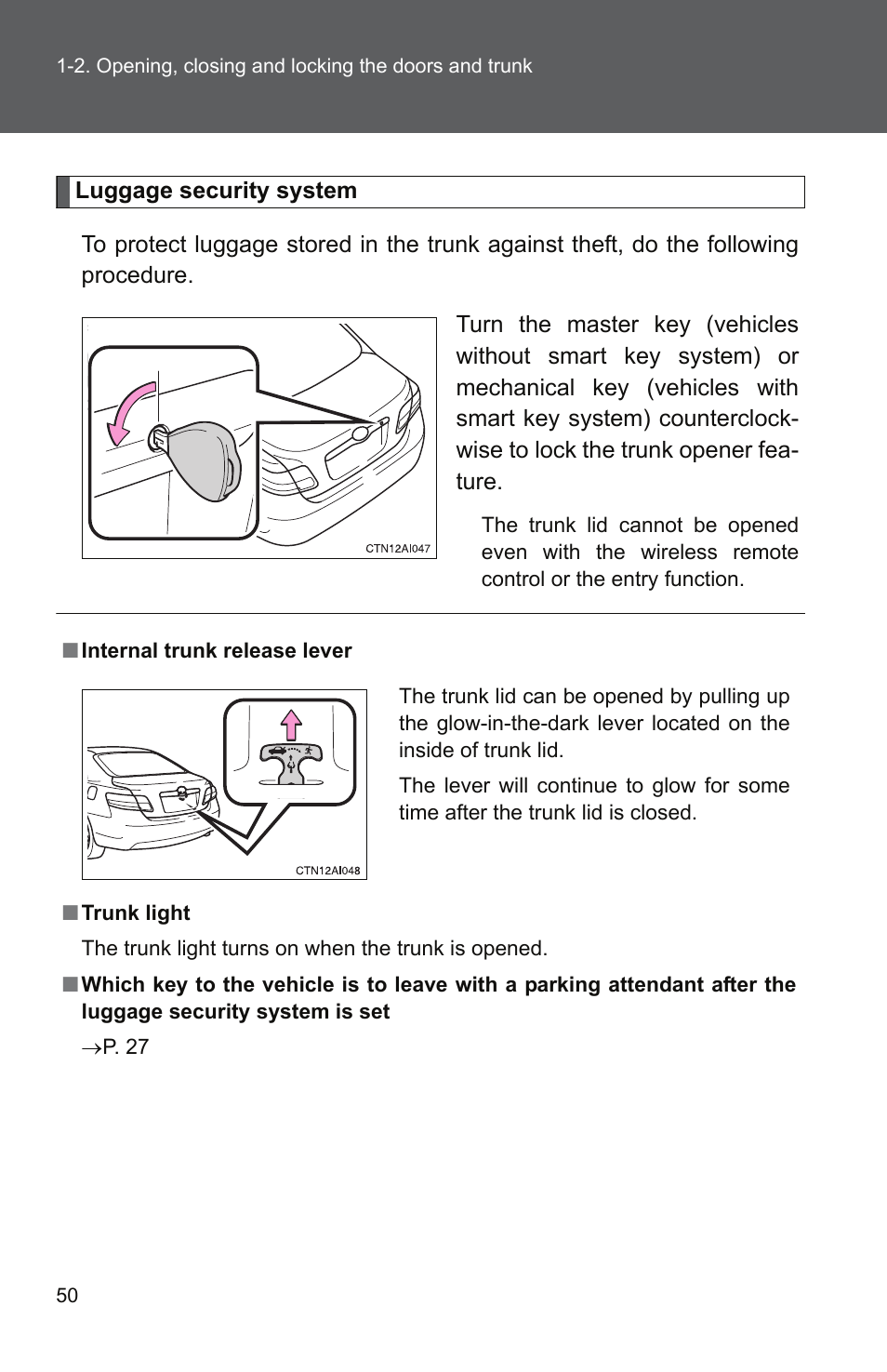 TOYOTA 2011 Camry User Manual | Page 78 / 573