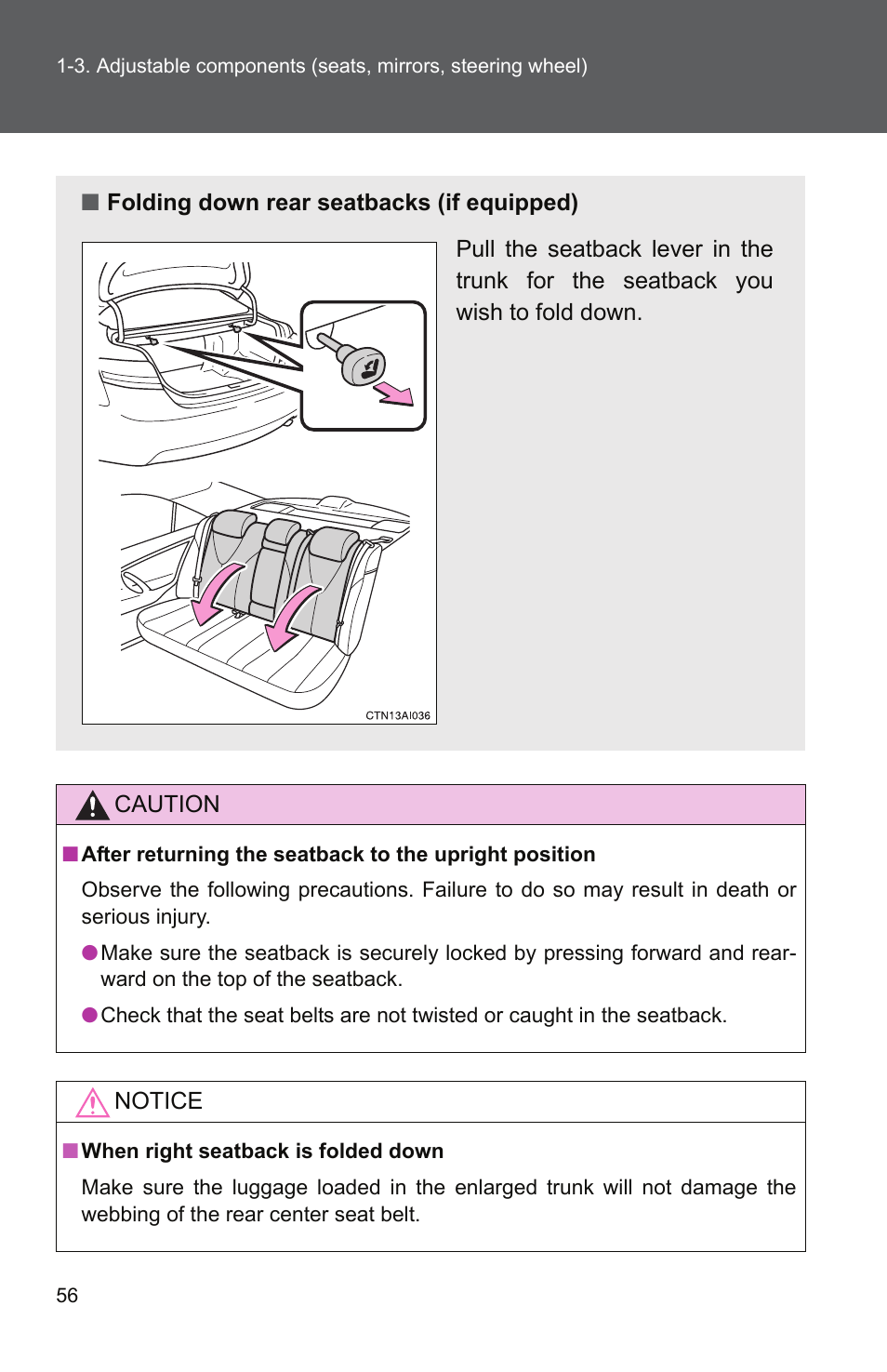 TOYOTA 2011 Camry User Manual | Page 84 / 573