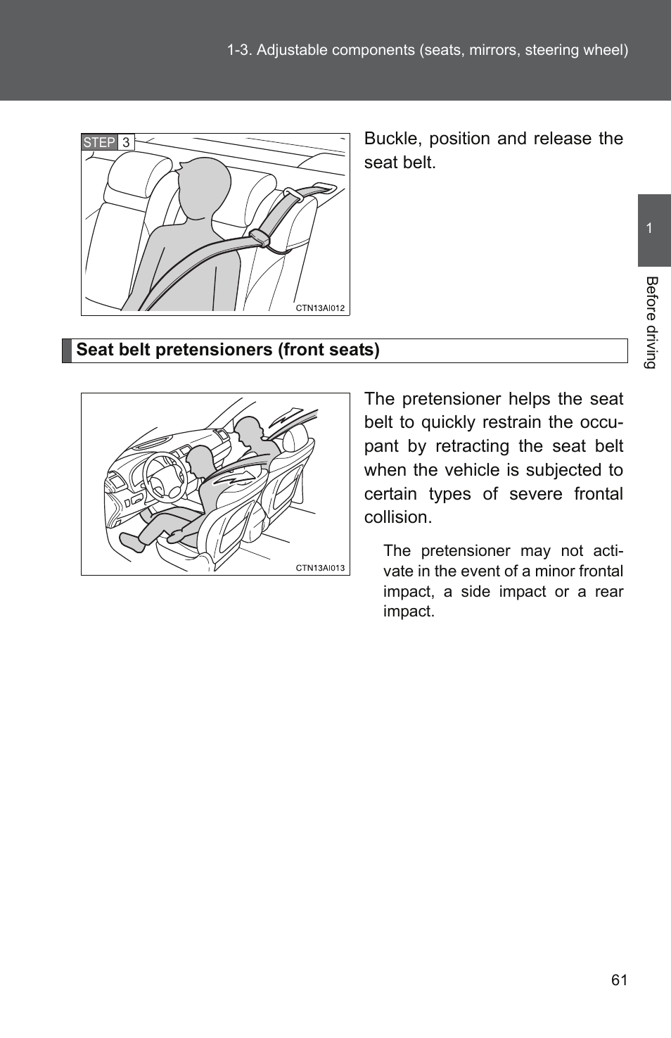 TOYOTA 2011 Camry User Manual | Page 89 / 573