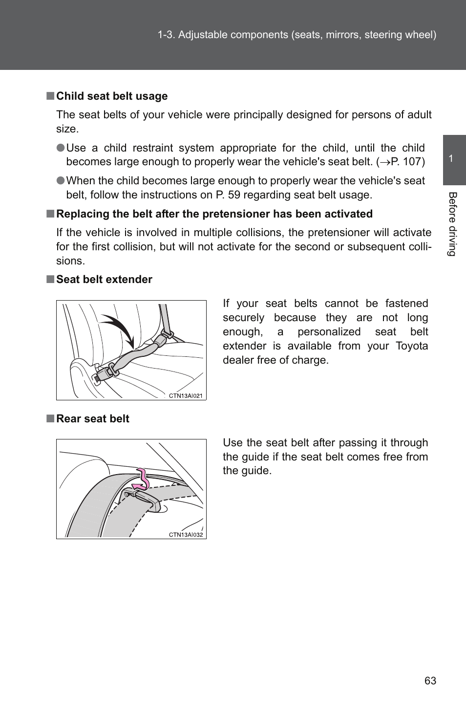 TOYOTA 2011 Camry User Manual | Page 91 / 573