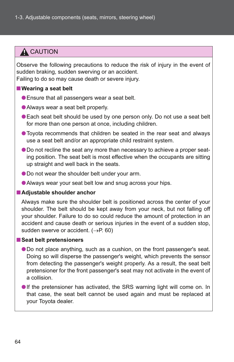 TOYOTA 2011 Camry User Manual | Page 92 / 573