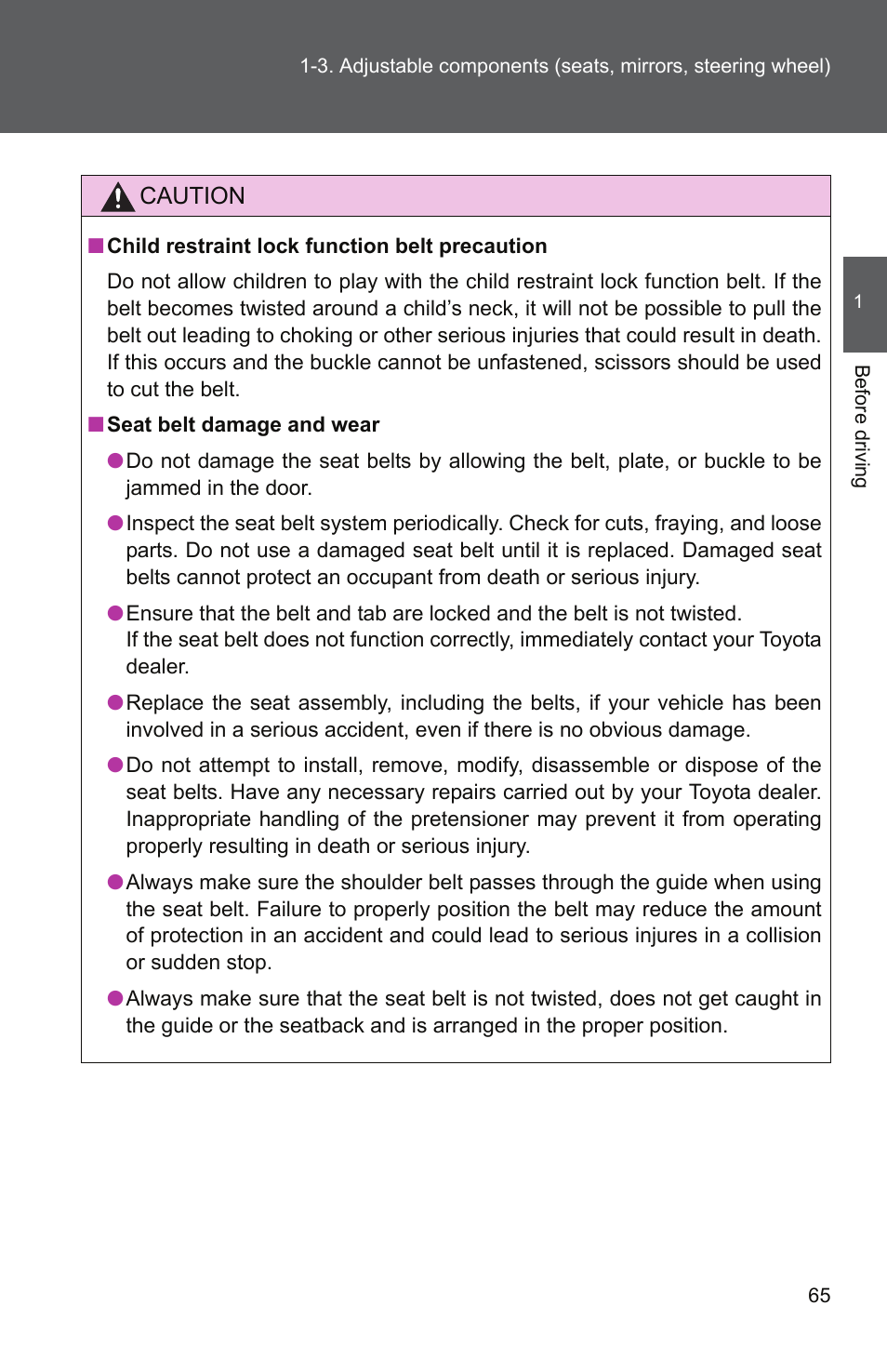 TOYOTA 2011 Camry User Manual | Page 93 / 573