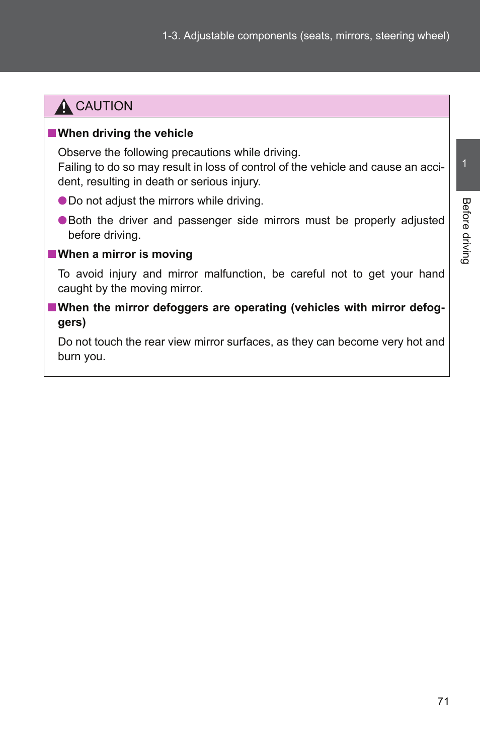 TOYOTA 2011 Camry User Manual | Page 99 / 573