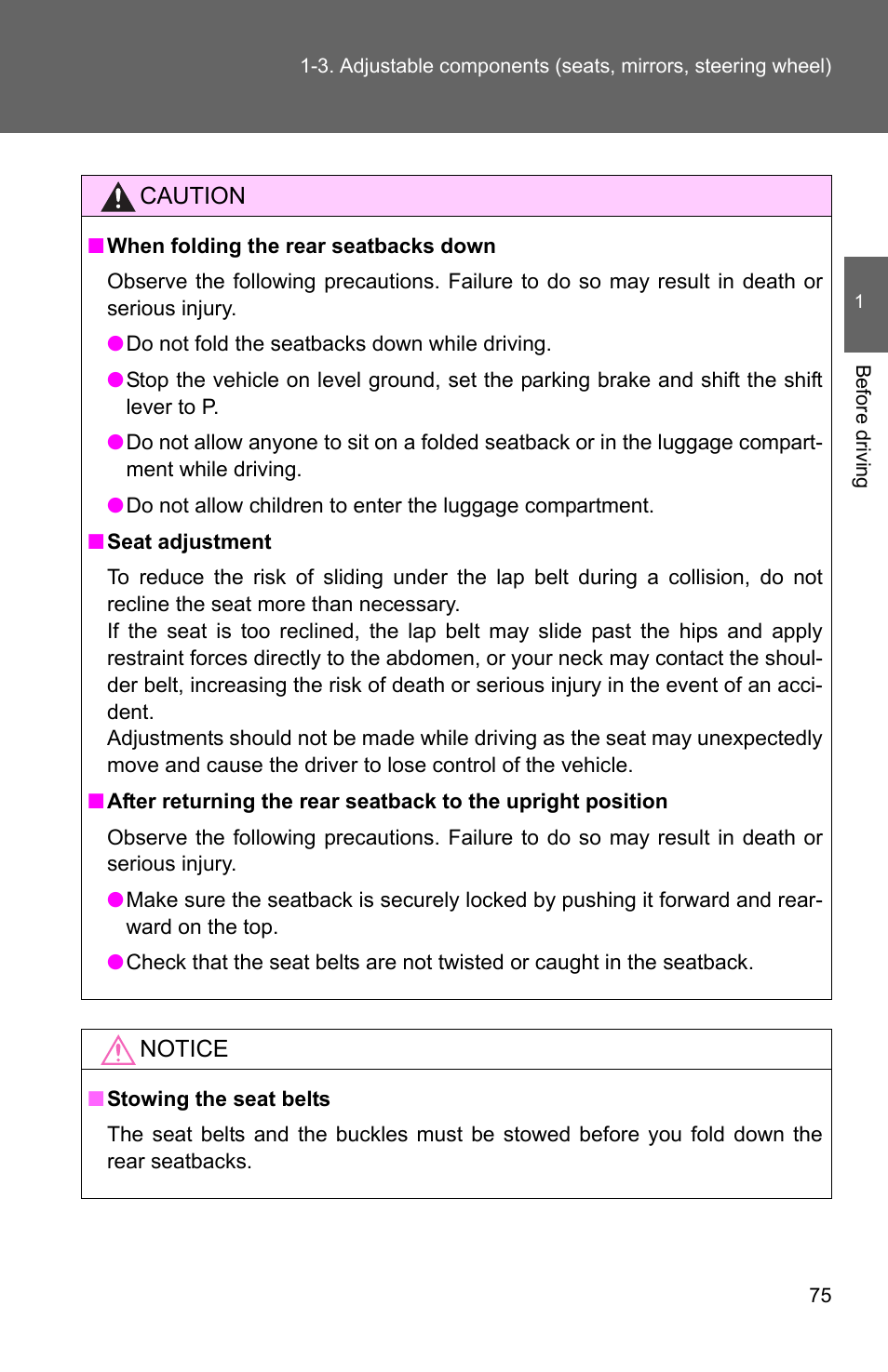 TOYOTA 2011 4Runner User Manual | Page 100 / 697