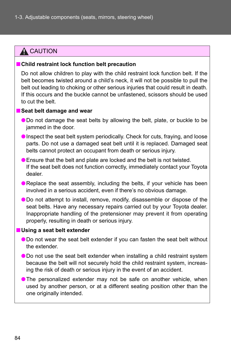 TOYOTA 2011 4Runner User Manual | Page 109 / 697