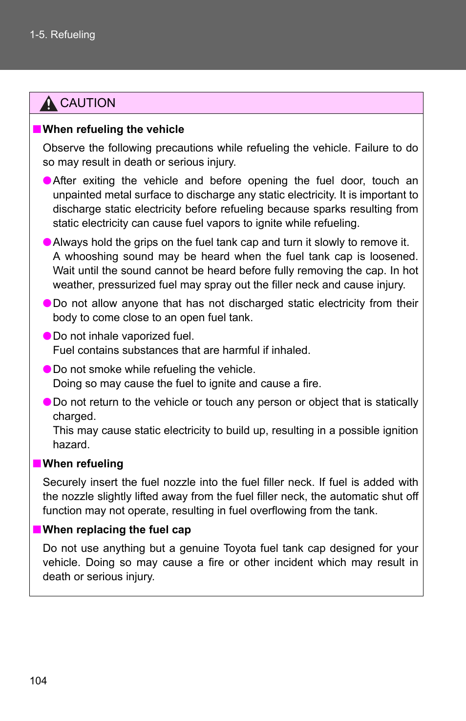 TOYOTA 2011 4Runner User Manual | Page 129 / 697