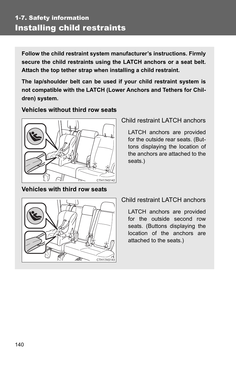 Installing child restraints | TOYOTA 2011 4Runner User Manual | Page 165 / 697