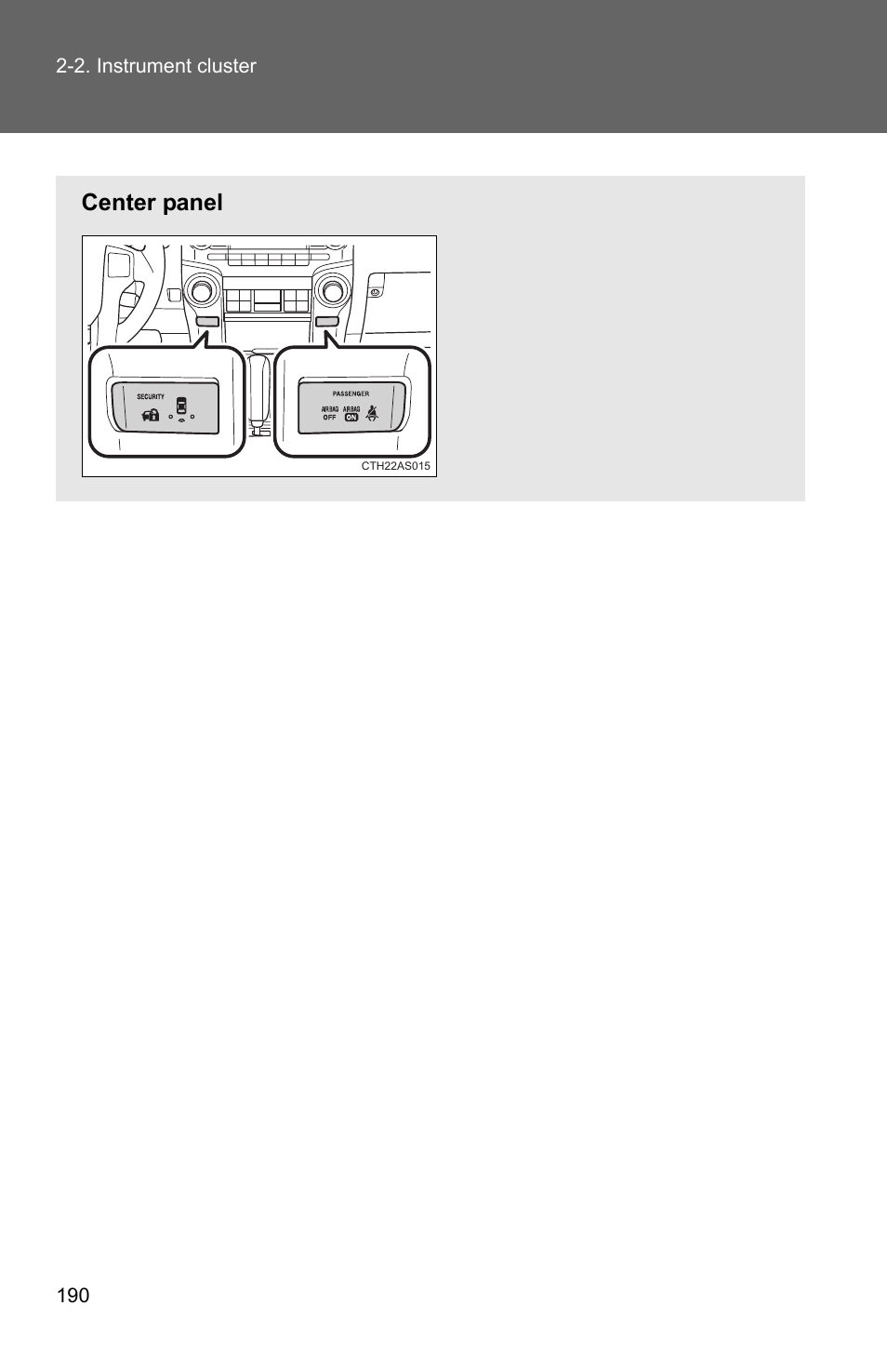 Center panel | TOYOTA 2011 4Runner User Manual | Page 214 / 697