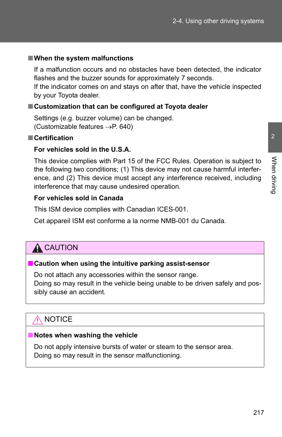 TOYOTA 2011 4Runner User Manual | Page 241 / 697