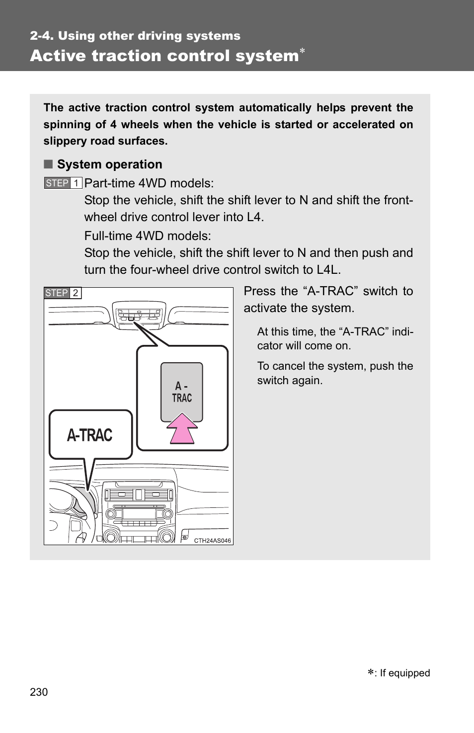 Active traction control system | TOYOTA 2011 4Runner User Manual | Page 254 / 697