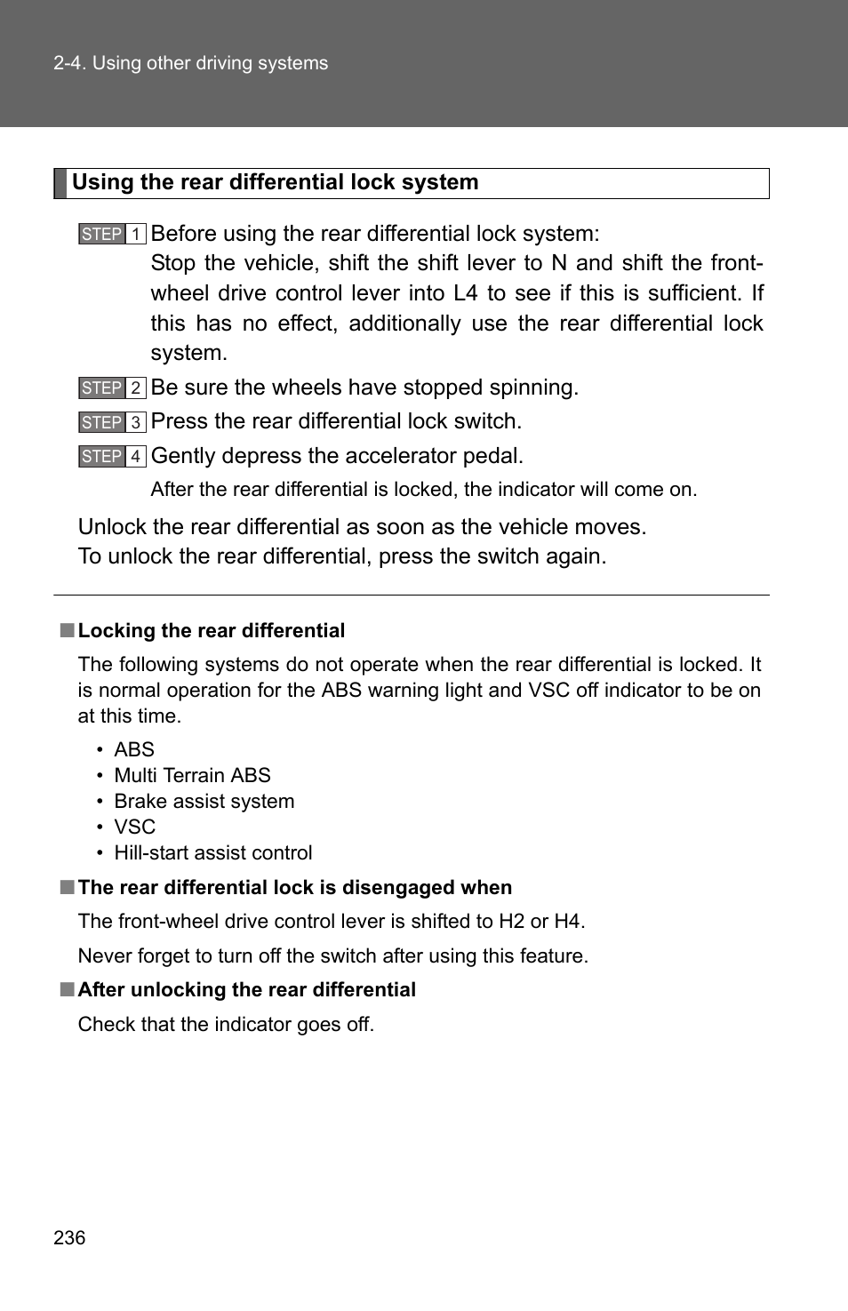 TOYOTA 2011 4Runner User Manual | Page 260 / 697