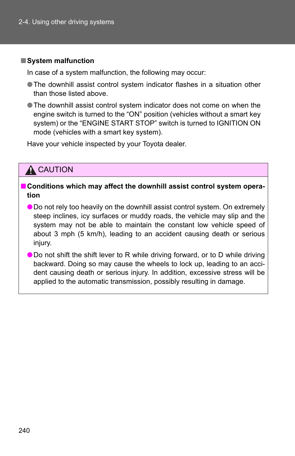 TOYOTA 2011 4Runner User Manual | Page 264 / 697