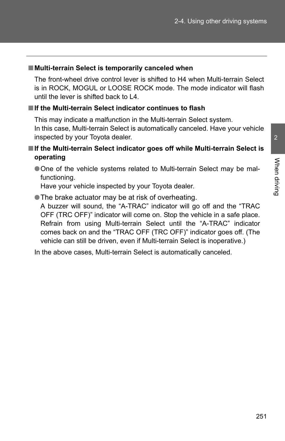 TOYOTA 2011 4Runner User Manual | Page 275 / 697