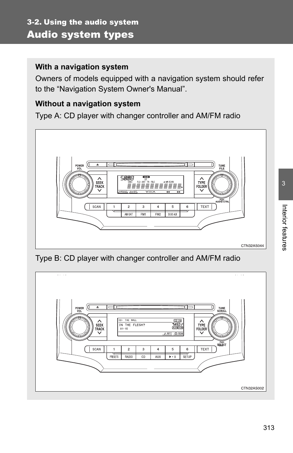 Sec_03_02, Audio system types | TOYOTA 2011 4Runner User Manual | Page 335 / 697