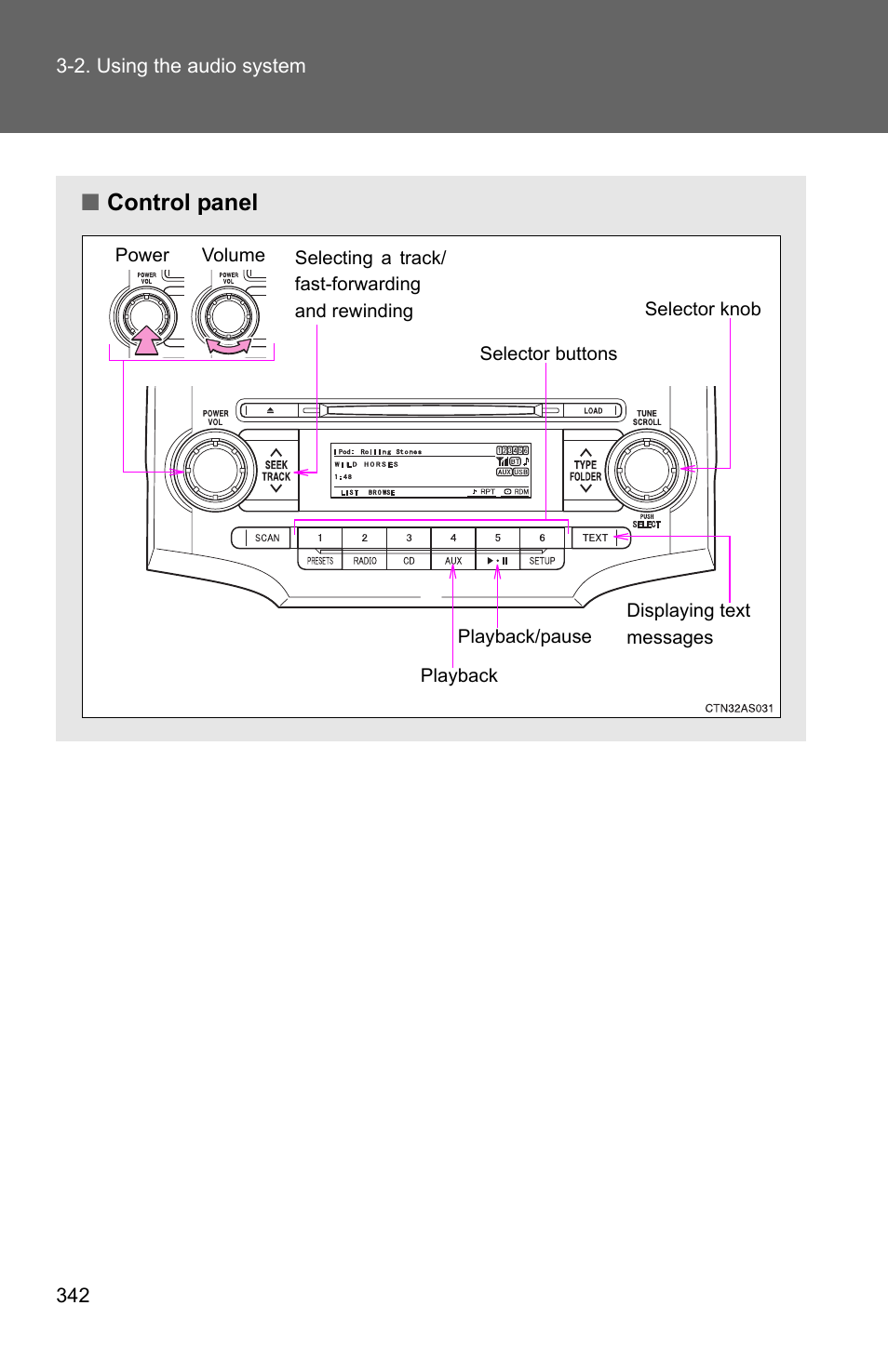 Control panel | TOYOTA 2011 4Runner User Manual | Page 364 / 697