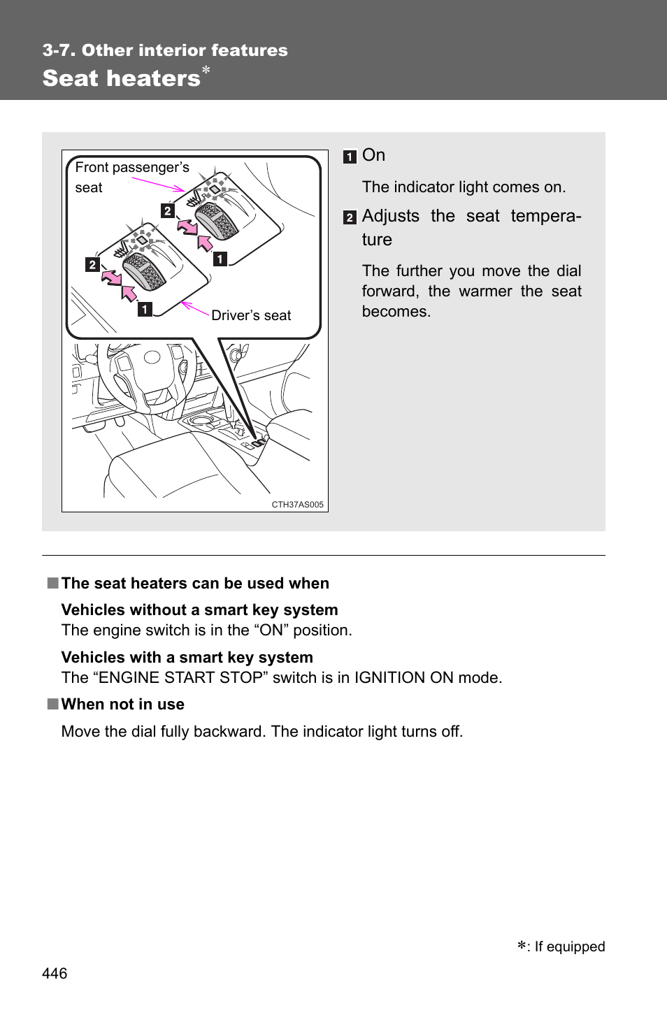 Seat heaters | TOYOTA 2011 4Runner User Manual | Page 468 / 697