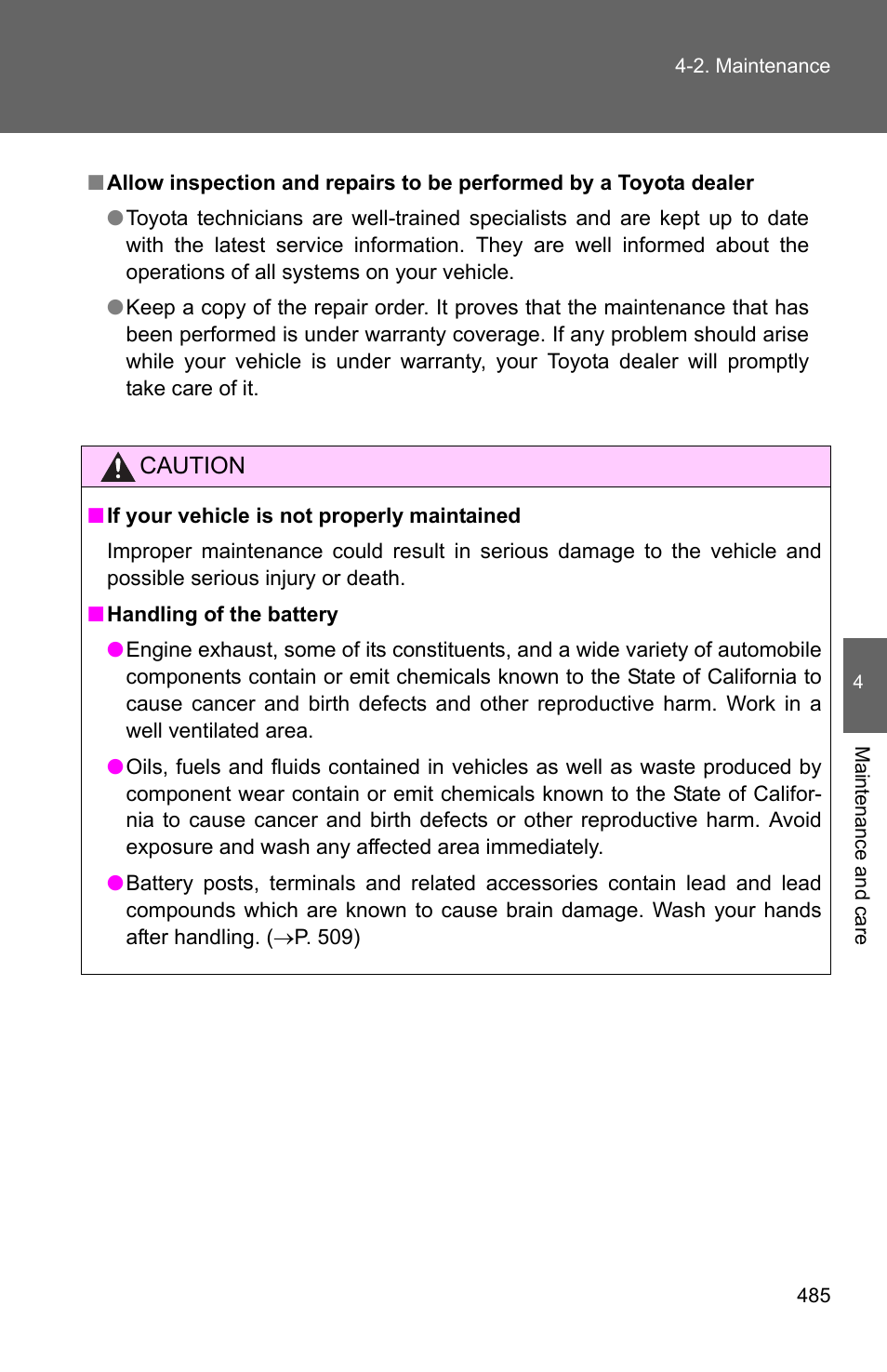 TOYOTA 2011 4Runner User Manual | Page 506 / 697