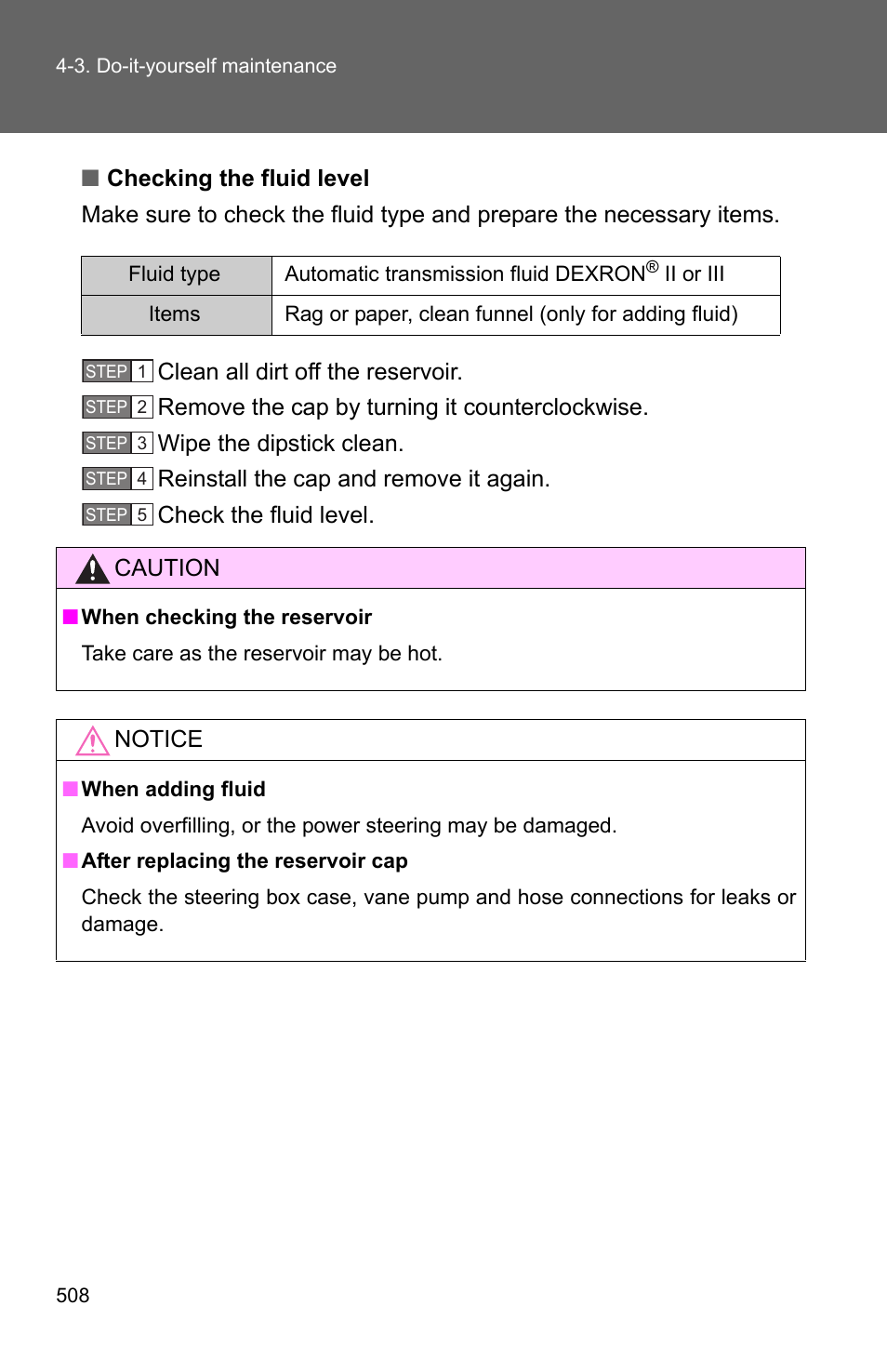 Caution, Notice | TOYOTA 2011 4Runner User Manual | Page 529 / 697