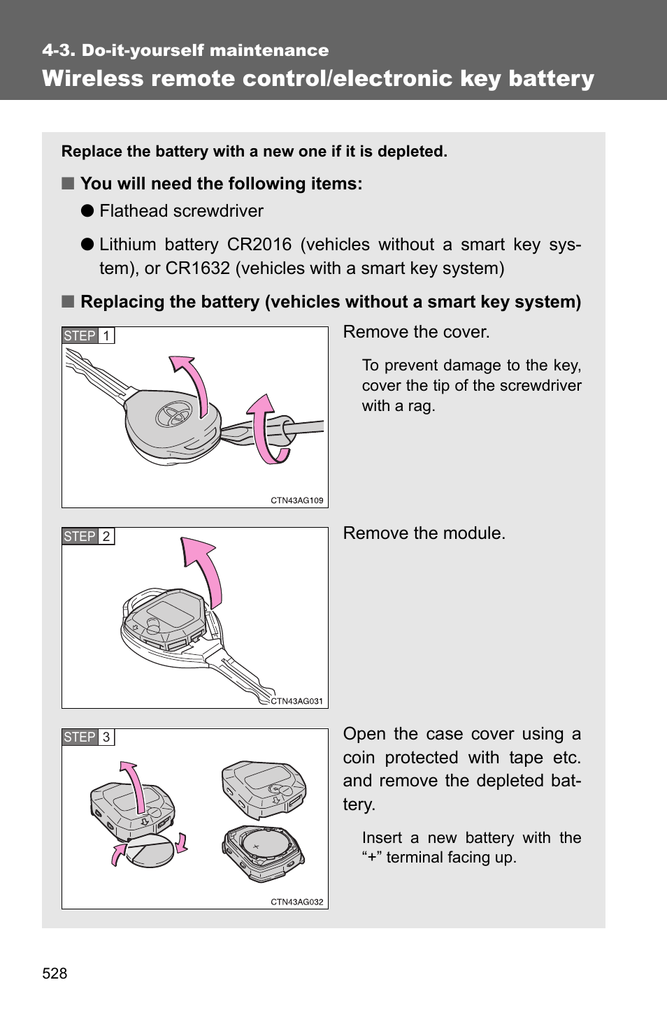 Wireless remote control/electronic key battery | TOYOTA 2011 4Runner User Manual | Page 549 / 697