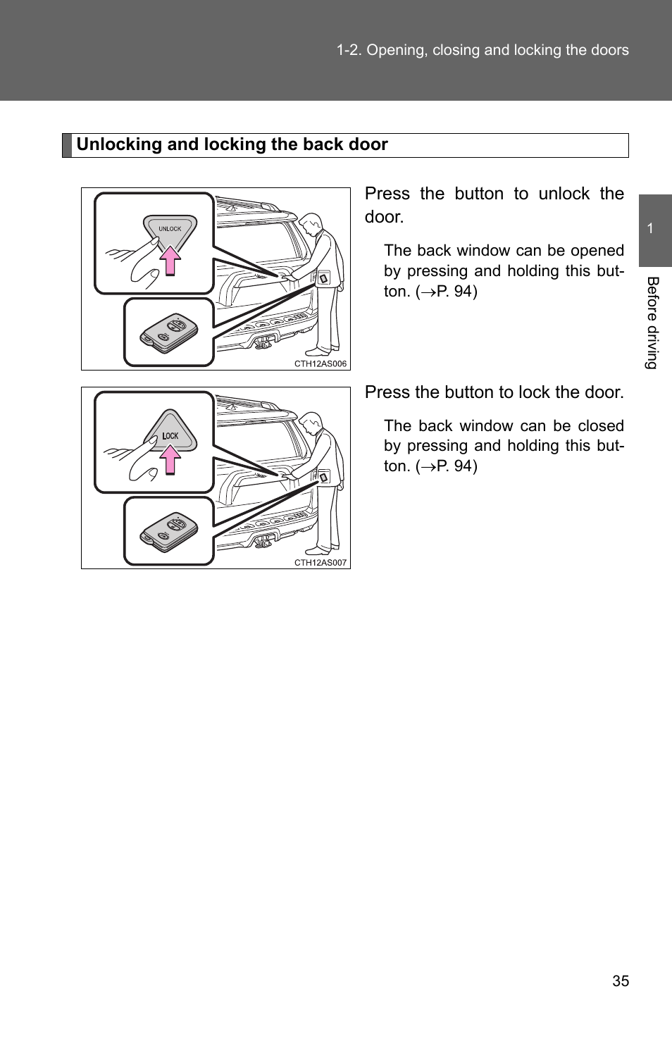 TOYOTA 2011 4Runner User Manual | Page 60 / 697